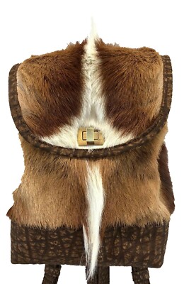 Genuine SPRINGBOK SPRINGBUCK & BUFFALO HIDE MINI BACKPACK PURSE - New