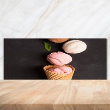 Kitchen Glass Splashback 125x50 Ice cream in a waffle