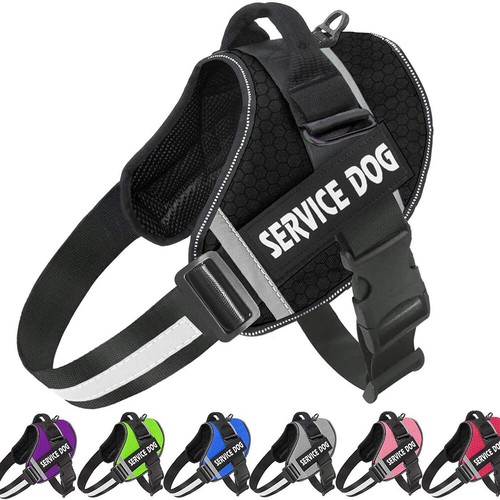 Reflective Service Dog Vest Harness, Woven Nylon with Adjustable Straps XS-XXL - Picture 10 of 16