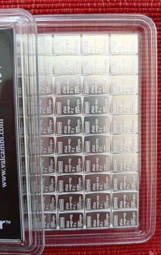 Sealed Valcambi 100 x 1gram Fine Silver Combi Bar Plus 5x 24 Slot Element Cards - Picture 10 of 12