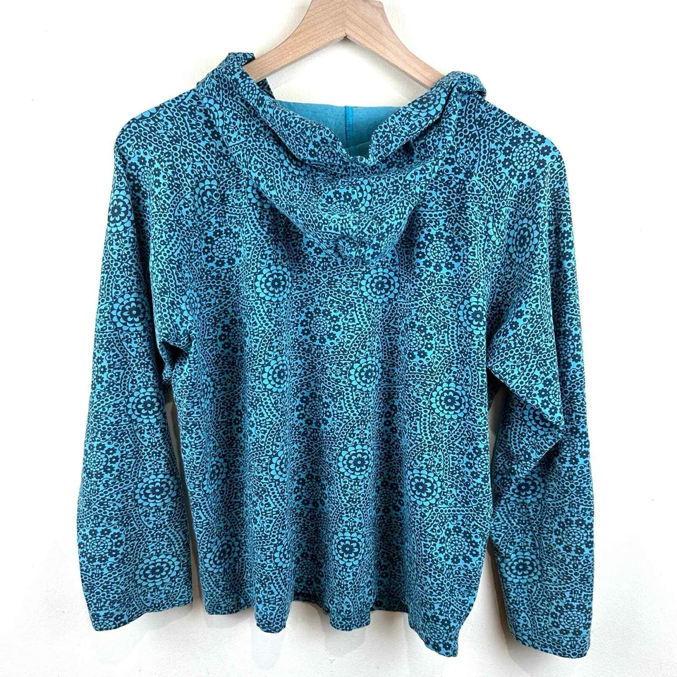 Sudadera con Capucha Patagonia Teal Vintage Floral 1/4 Cremallera Para Mujer’s M Foto 2 de 4