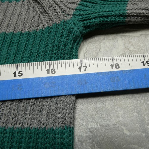 Hanna Andersson Sweater Youth Size 8 Green Gray Combed Cotton Cable Knit - Picture 4 of 6