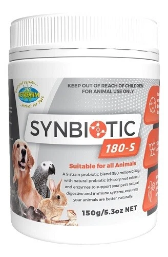 Vetafarm Synbiotic 180-S Animal Probiotic Supplement 150g - Picture 1 of 3