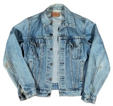 Vintage 80's Levis Faded Blue Denim Button Up Jean Jacket Men's Large USA Made