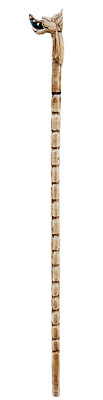 66  Dragon Staff Walking Stick Cane Carved Painted Wood Renaissance Costume