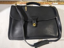 Jack Georges Messenger Bag Briefcase Black Leather Shoulder Strap USA