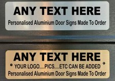 Fully Personalised - Aluminium metal door / gate signs - 200 x 55 x 0.5mm