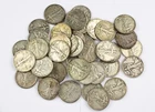 Extremely Fine XF+ Walking Liberty 40 Coin Half Dollar 2xRolls $20 90% Silver