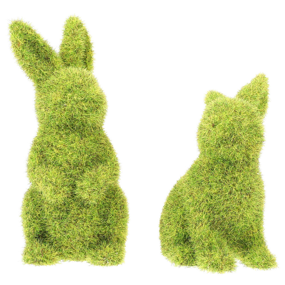 2 Pcs Animal Topiary Frames Flocked Bunny Decor Toys Rabbit Easter Party Baby