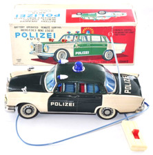 Rare Vintage 1960s Ichiko Mercedes Benz 230SE Polizei Tin Toy Car Battery Remote