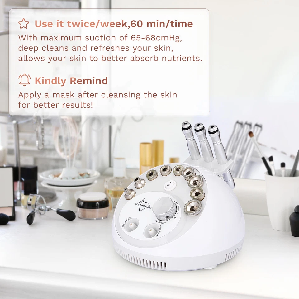 3 in 1 Diamond Microdermabrasion Dermabrasion Machine Facial Peel Vacuum Cleanse - Image 3 of 4