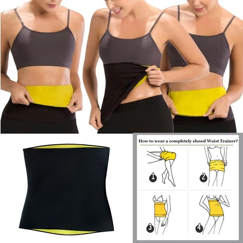 Tummy Belly Stomach Thermal Hot Sauna Sweat Waist Trimmer Fat Burner Wrap Belts - Bild 3 von 25