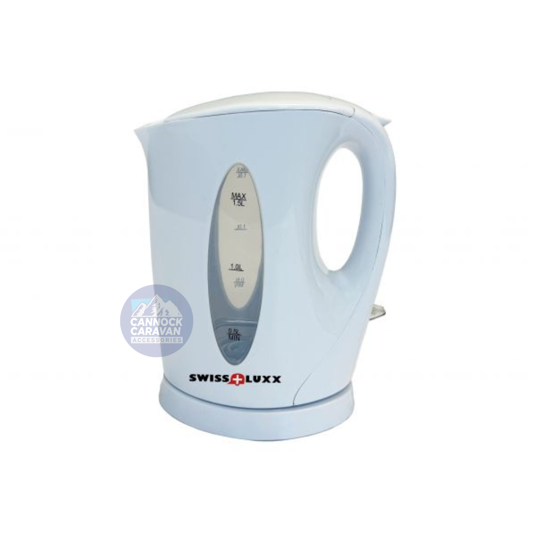 Swiss Luxx 1.5L White Low Wattage Kettle Caravans Motorhomes 1500W