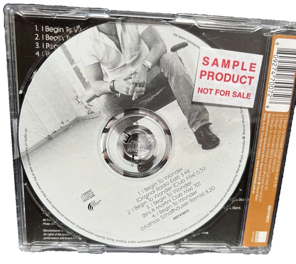 J. C. A. "I Begin To Wonder" Rare Australian Promo CD Single.  WEA 2000 Y2K - Image 2 of 4