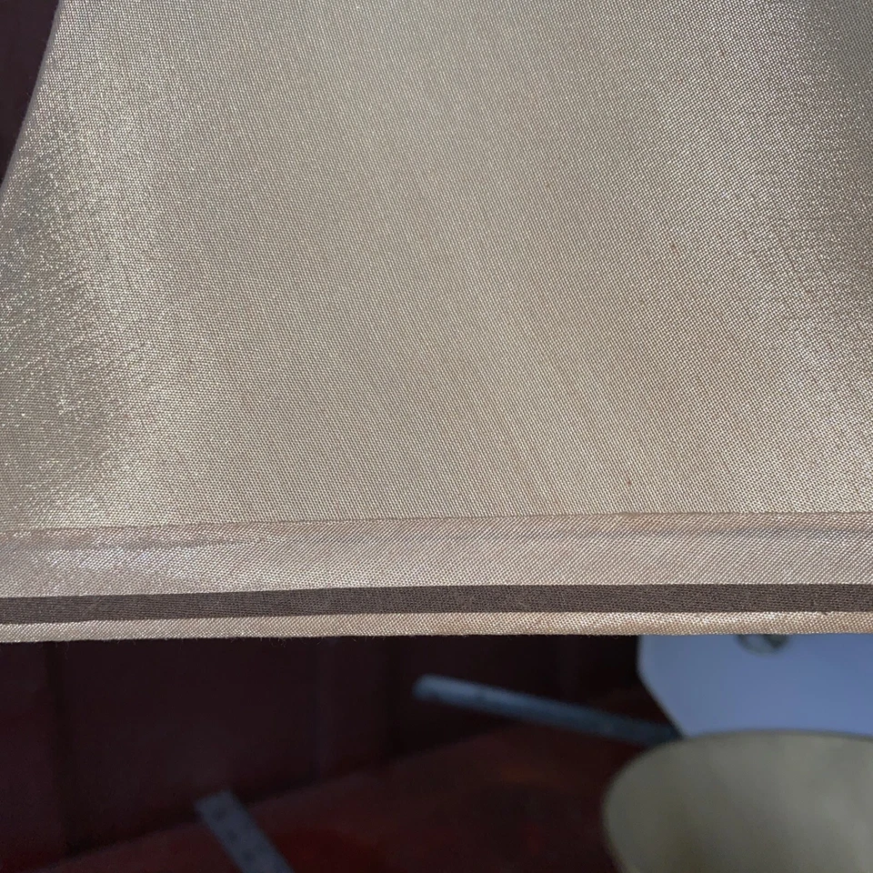 Lámpara de seda cónica a rayas marrón atómico vintage 6 paneles beige.PANTALLA 4x9x9 Foto 3 de 4