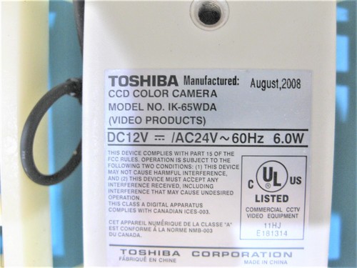 IK-65WDA 1/3” CCD Color Camera, Wide Dynamic Range ** Manufactured 08/ 2008** - Picture 2 of 6