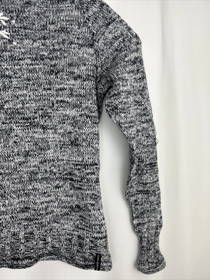 Suéter Obermeyer Para Mujer Mediano Cuello Simulado Tejido Blanco Negro Mezcla de Algodón Foto 4 de 4