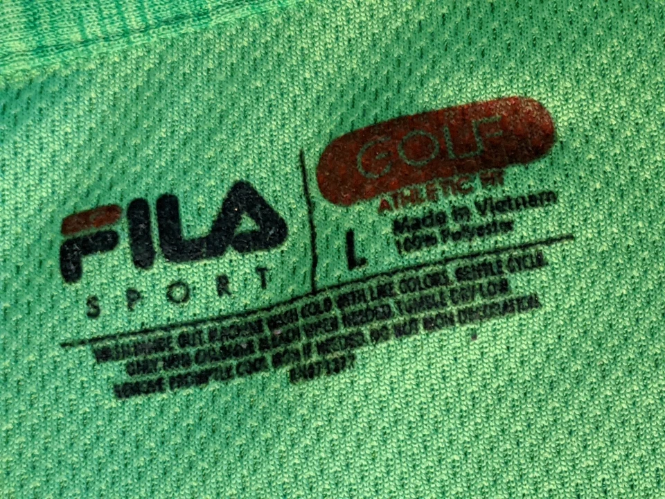 Camisa de golf Fila para hombre talla LG verde brillante atlética refrigeración cómoda Foto 2 de 4