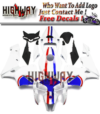 Motorrad Bodywork Fairing Kits Cowling Fit Honda CBR600RR F5 05-06 White Blue