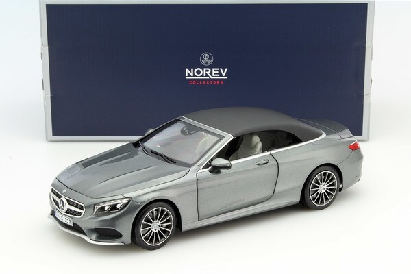 ミニカー Mercedes-Benz S Cabriolet 1:18 NOREV 2015 MERCEDES-BENZ S-CLASS CABRIOLET GRAY 1:18 OPENING BODY PARTS