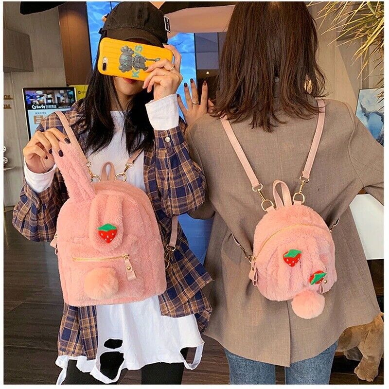 strawberry bunny plush bag
