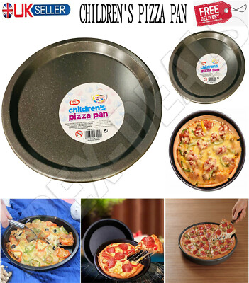PIZZABLECH Antihaftbeschichtet Kohlenstoffstahl Rund Ofen Pizzapfanne Kinder Kinder Backen 20cm
