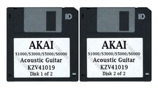 Akai S1000 / S5000 Set of Two Floppy Disks Acoustic Guitar KZV41019