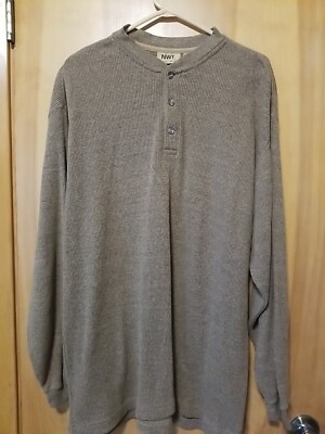 Northwest Territory Mens Shirt Size Large Waffle Knit Thermal Henley  Outdoors