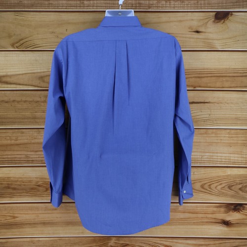 Hathaway Dress Shirt Wrinkle Free Mens Size 16.5x36 Blue Blended Pinpoint Oxford - Picture 2 of 7