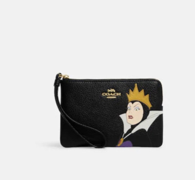 Coach x Disney Villains Corner Zip Wristlet PICK 1 Evil Queen or Cruella