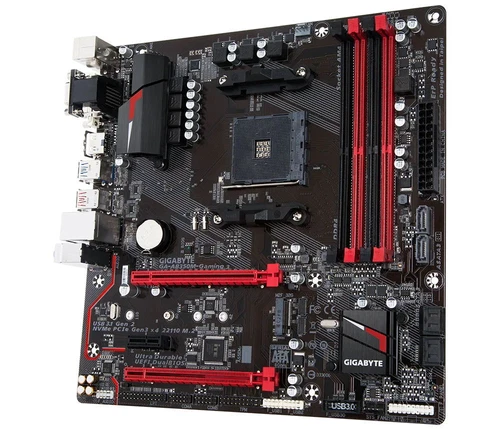 Placa madre compatible GIGABYTE GA-AB350M Socket AM4 AMD B350 SATA III M.2 DDR4 - Imagen 3 de 4