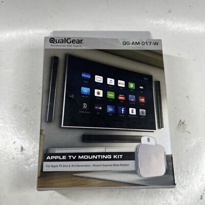 QualGear For Apple TV Mount Kit QG-AM-017-W New