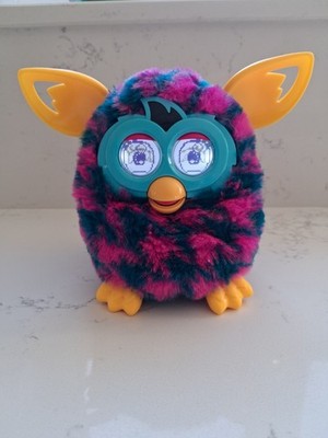 Furby Boom 2012 Hahnentritt blau rosa orange Ohren Füße Hasbro GETESTET & FUNKTIONSFÄHIG 