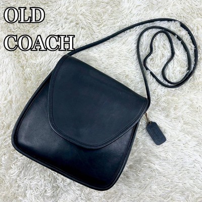 Coach Vintage Black Leather Shoulder Bag Crossbody Flap Unisex Excellent
