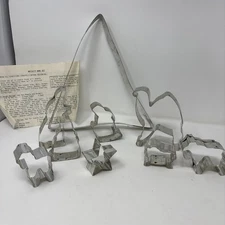 Nativity Manger Scene Cookie Cutter Set Mary Joseph Animals Metal Christmas 10