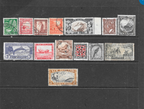 NEW ZEALAND STAMPS SET # 185-198, CV $ 300.00