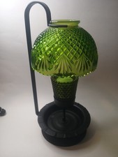 Rare Le Smith   Green Fairy Lamp With Beautiful Details And Colors 1970
