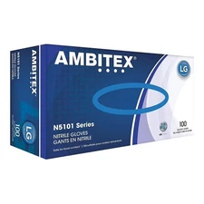 Ambitex NLG5101 Nitrile Gloves, Large, Blue100ct- (2-Pack)
