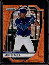 2025 Panini Prizm Josue De Paula Prizm Orange Wave #/49 Dodgers