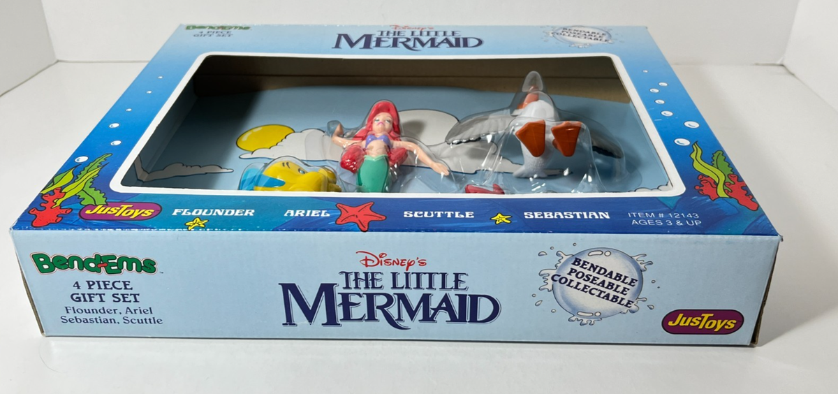 Disney Little Mermaid Bend-Ems 4 Piece Gift Set Ariel Flounder