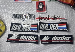 Vintage Paintball Sticker Lot - DerDer, Jawwbraker, Paintball 2Xtremes Magazine