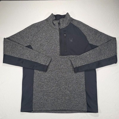 Spyder 1/4 Zip Pullover Mens Large Gray Sweater Fleece Jacket