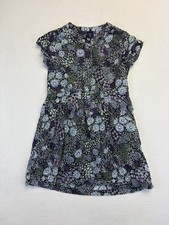 GAP KIDS Girls Dress  Small 6-7 Purple Flower Print Navy Summer Tea Cotton