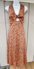 Madewell Sunset Haze Stephanie Cutout Maxi Dress  100%Cotton Women's,  10, NWT 