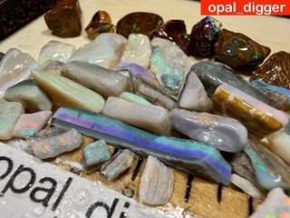 AUSTRALIAN ROUGH OPAL AUCTIONS BLACK DARK CRYSTAL BOULDER TOP COLORS 188ct VIDEO