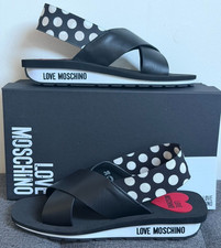Image of Love Moschino Leather Crossover Strap Platform Sandal UK5 EU38 NWB RP£160 Free🚚