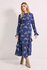 Dorothy Perkins Purple Midi Dress Womens Daywear Dresses