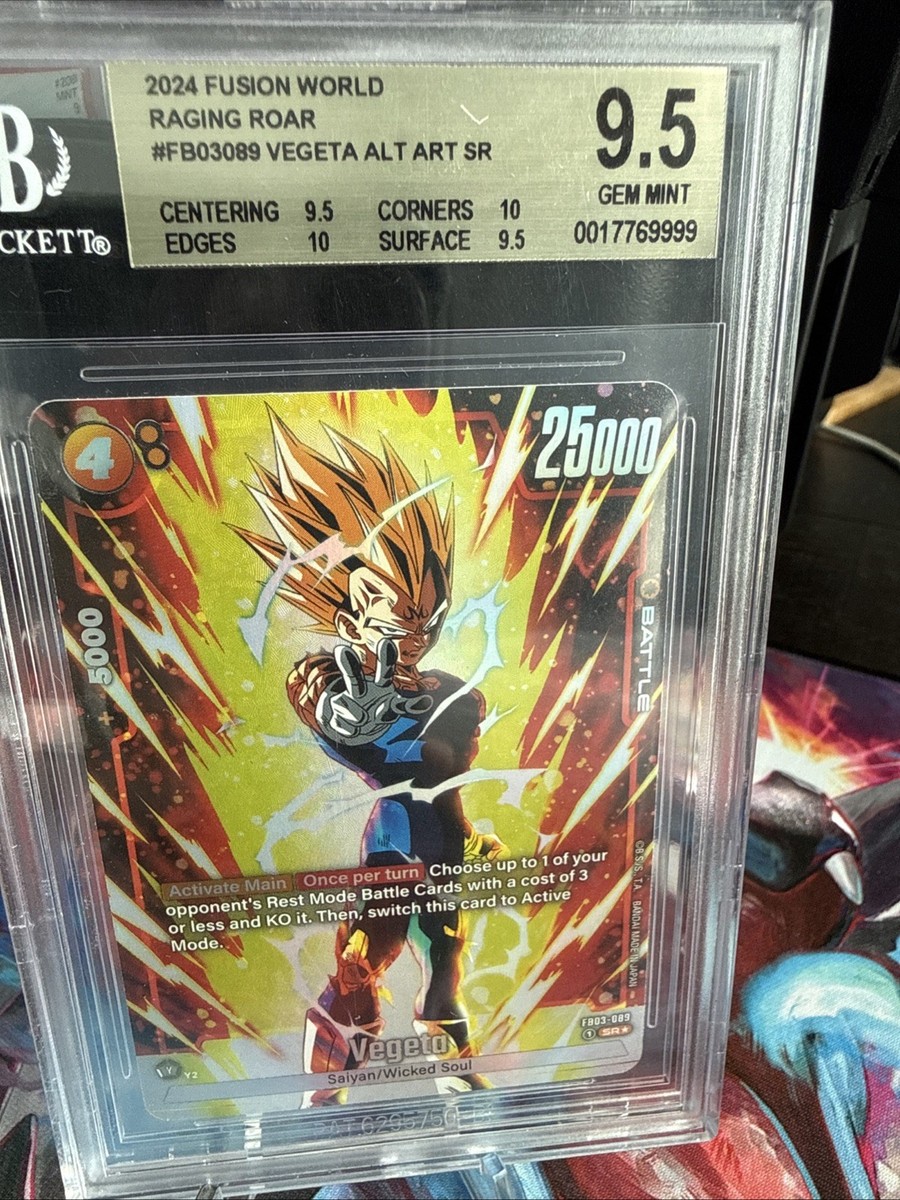 DRAGON BALL FUSION WORLD VEGETA FB03-089 ALT ART BECKETT 9.5 GM