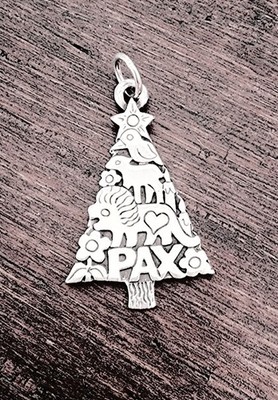 Retired James Avery Pax Tree of Love Peace Pendant Star Flowers Lion