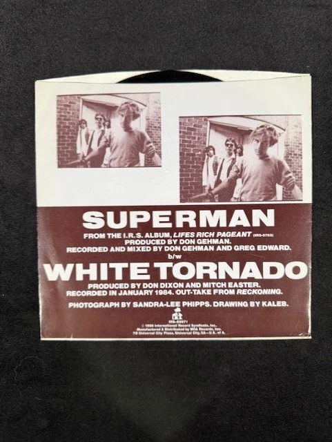 R.E.M. ~ Superman / White Tornado 1986- I.R.S. Records 1986 Masterdisk VG/VG+ - Image 4 of 4
